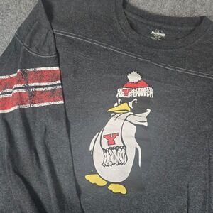 Pro Edge Long Sleeve Penguin Graphic T Shirt Dark Gray Youth Size L YSU